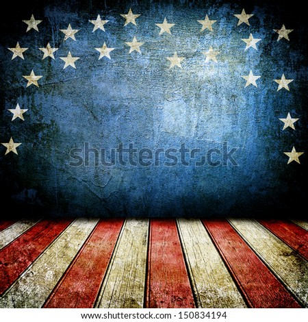 USA style background painted on grunge wall