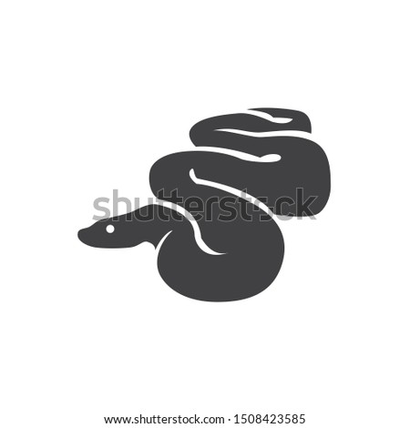 Snake silhouette icon. flat simple pictogram. vector illustration