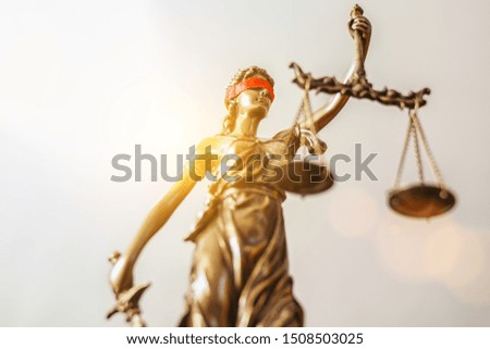 The Statue of Justice - lady justice or Iustitia / Justitia the Roman goddess of Justice Royalty-Free Stock Photo #1508503025