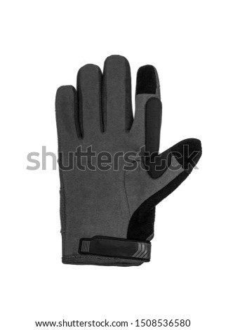 Military gloves, tactical gloves, protective gloves isolated white background. Wrist. Hunting Full Finger Gloves isolated on white