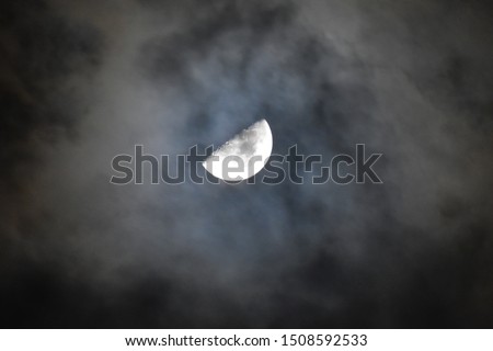 beautiful half moon lunar phases
