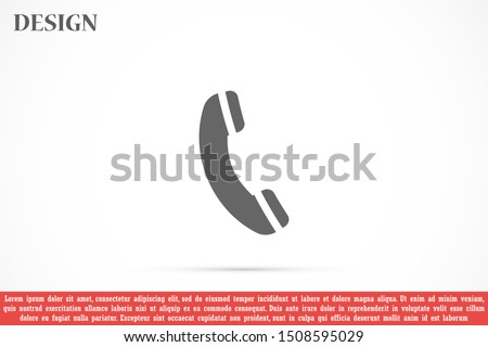 Symbol of phone call icon. Symbol of phone call icon in trendy flat style isolated on grey background. Handset icon with waves. Symbol of phone call icon symbol for your design, logo,  