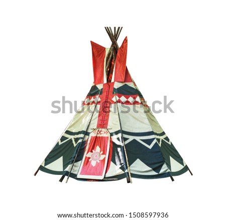 Wigwam isolated on white background. Conical dwelling of Native Americans Royalty-Free Stock Photo #1508597936