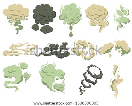 Bad smells, Steam smoke coming up. Stench vapor, stink aroma. Green toxic stink smell. Vector Royalty-Free Stock Photo #1508598305