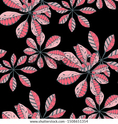 Palm Leaves. Pattern Seamless with Orient Plants.