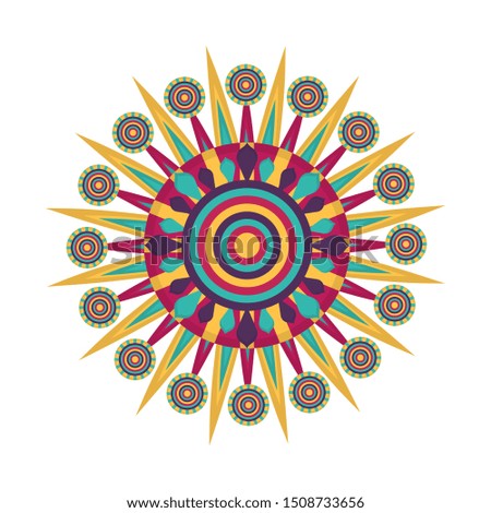 Isolated colored mandala over a white background - Vector
