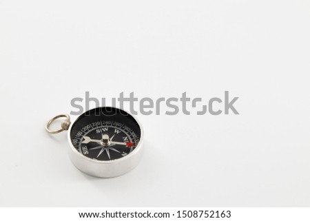 Black chrome compass isolated on white background