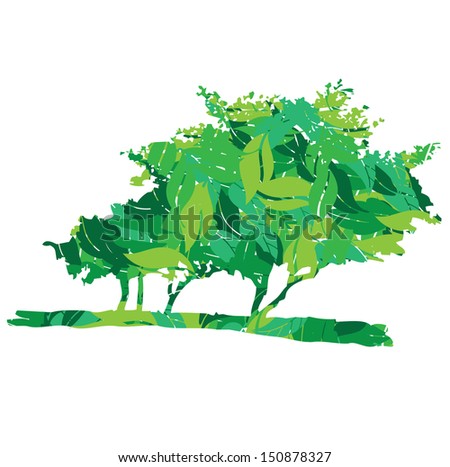 eco trees in leaves vector illustration