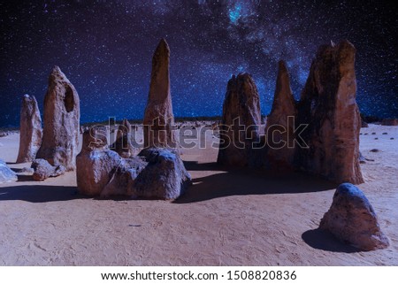 Milkyway at The Pinnacles Desert in Nambung National Park. Following the Indian Ocean Drive