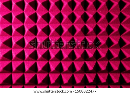 Recording studio sound dampening acoustic foam, background. Noise isolating protective and shock, texture. Background of sound absorbing sponge, wall soundproofing