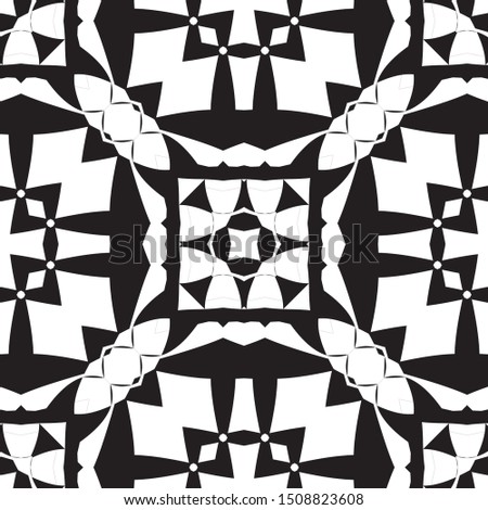 Vector Seamless pattern black and white ornaments backgrounds