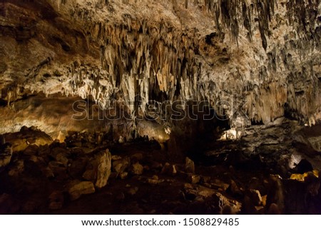 interior cave of Valporquero in summer
