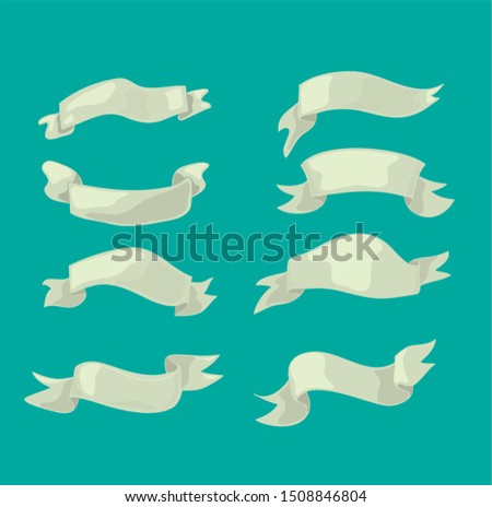 cartoon ribbon. Vector Set isolated on a white background. Ribbon collection