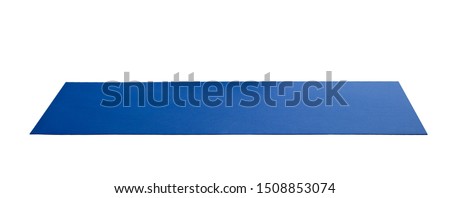 Blue yoga mat isolated on white background, clipping path included Royalty-Free Stock Photo #1508853074