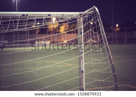 soccer goal with depth of field
