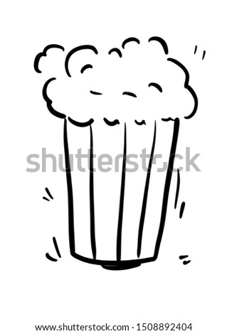 Popcorn line icon. Pop corn, bucket, box. Cinema concept. illustration can be used for watching movie, takeaway food, snack