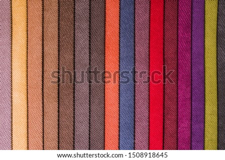Abstract volumetric background textile multicolored stripes of furniture upholstery patterns. Home comfort concept