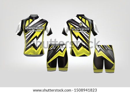 Cycling Jerseys mockup,t-shirt sport design template,uniform for bicycle apparel.
