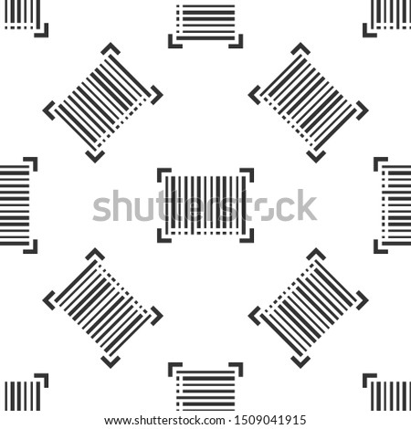 Grey Barcode icon isolated seamless pattern on white background.  Vector Illustration