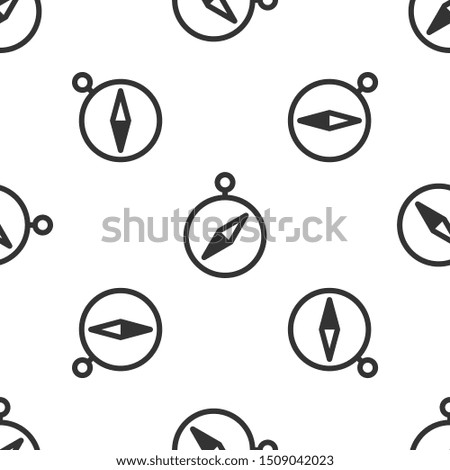 Grey Compass icon isolated seamless pattern on white background. Windrose navigation symbol. Wind rose sign.  Vector Illustration