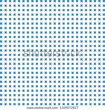 Seamless background with crosses. Geometric blue background. 