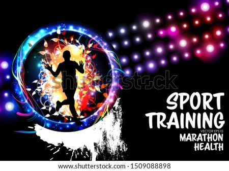 Young fitness runner - vector illustration