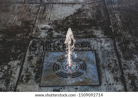 unusual fountain with LED backlight