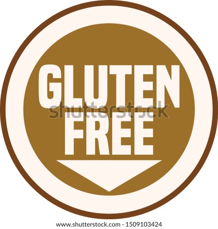 Gluten Free Round Sticker Sign. 