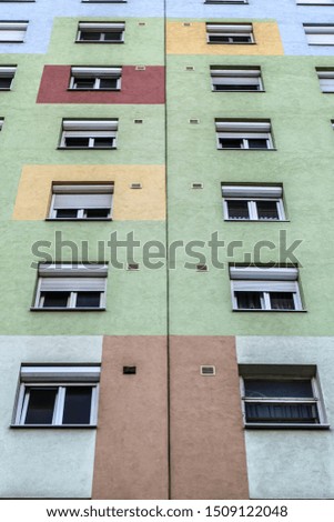 Symmetry apartment flat colorful building