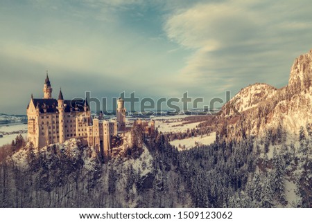 Neuschwanstein Castle in winter, Germany.