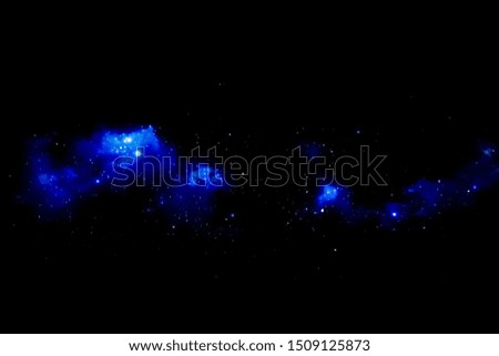 Background texture starry sky with blue color nebula.