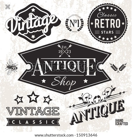Vector Collection of Vintage Labels and Badges