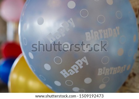 Message happy birthday on the balloon