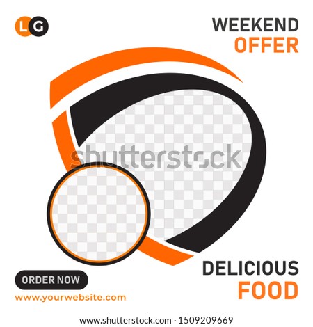 Creative Design For Food Web banner Set of different standard sizes and social media post 