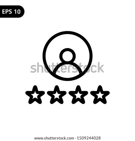 The best customer experience with stars satisfaction rating icon vector for review apps and websites