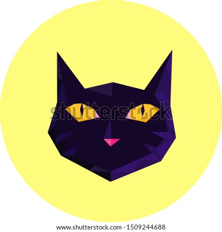 black cat low poly illustration