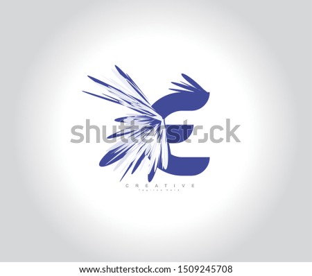 Letter E Abstract Beauty Brush Stroke Logo Design