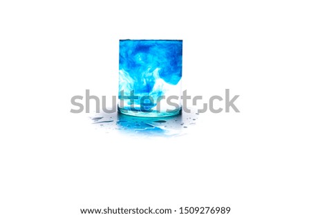 The blue color that is dissolving in water is a waveform.