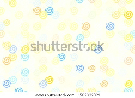 Light Blue, Yellow vector backdrop with bent lines. Modern gradient abstract illustration with bandy lines. Brand new design for your ads, poster, banner.