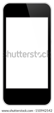 Black Business Mobile Phone Vector In iPhone Style Isolated On White Background