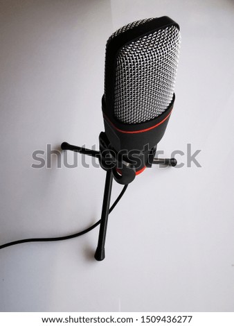 Wireless microphone on white background. A tool for recording and playing music, voice.
