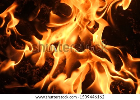 Red flame and heat energy