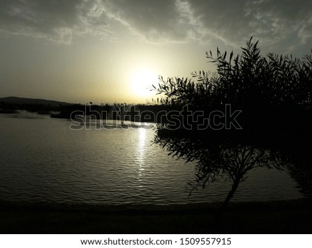 Lake Sunset in Morocco Country