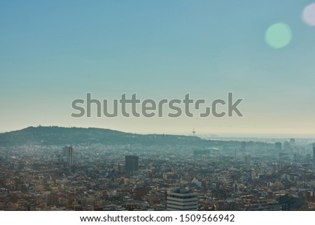 Panoramic view of Barcelona from Park Güell. Catalonia, Spain