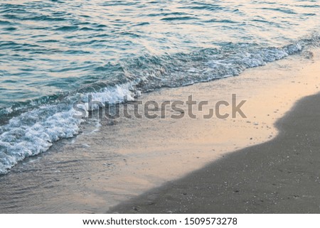 Soft wave of blue sea and sea sand on beach