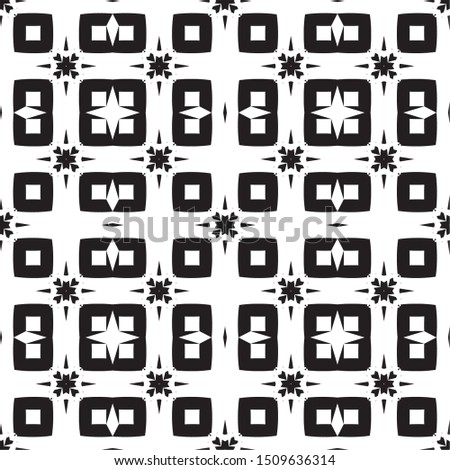 Vector Seamless pattern black and white ornaments backgrounds geometric decoration