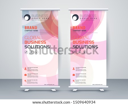 Business Roll Up. Standee Design. Banner Template Modern Minimal. Presentation and Brochure. Vector illustration - Vector