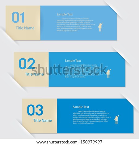 Design clean number banners template/graphic or website layout/timeline. Vector