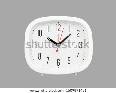white clock isolated on gray background