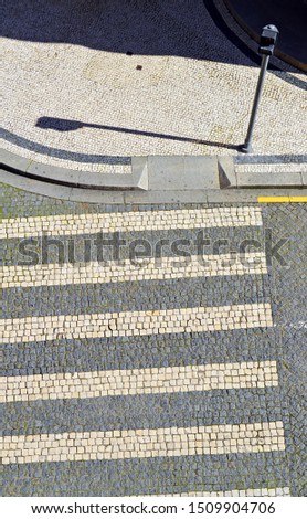 A crosswalk seen from above in downtown of Porto. World Heritage City by Unesco and one of most visited cities in Portugal